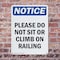 Signmission Please Do Not Sit Or Climb On Railing, 7 in W x Rectangle, Plastic OS-2PACK-NS-P-710-V-17416 - alternate 2